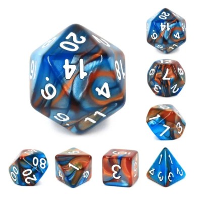 Zestaw Kości - Dwukolorowe - Skorodowany Statek - Black Monk: Gry Fabularne (RPG)!