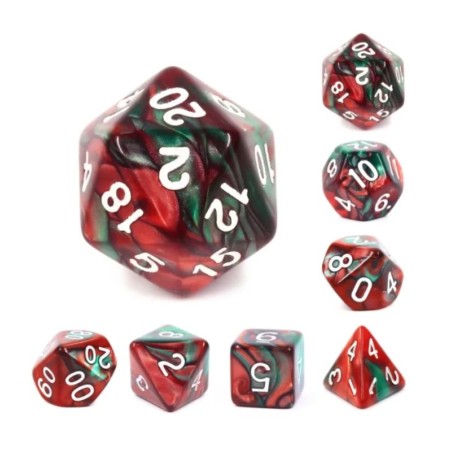 Zestaw Kości - Dwukolorowe - Zatrute Jabłko - Black Monk: Gry Fabularne (RPG)!