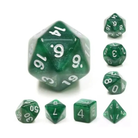 Zestaw Kości - Perłowe - Leśne Igły - Black Monk: Gry Fabularne (RPG)!