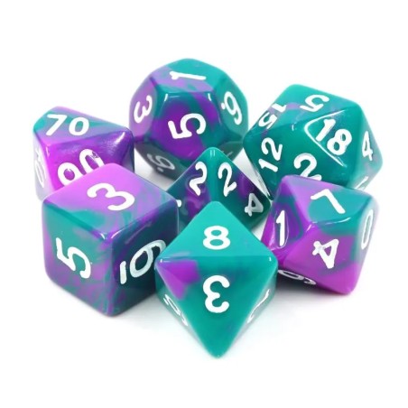 Zestaw Kości - Dwukolorowe - Malowniczy Psikus - Black Monk: Gry Fabularne (RPG)!