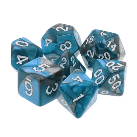 Zestaw Kości - Dwukolorowe - Stalowe Niebo  - Black Monk: Gry Fabularne (RPG)!
