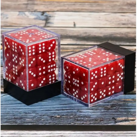 Kości K6 12mm- Krzyształowo - czerwone - Black Monk: Gry Fabularne (RPG)!