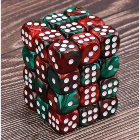 Kości K6 12mm - Czerwono - zielone - Black Monk: Gry Fabularne (RPG)!
