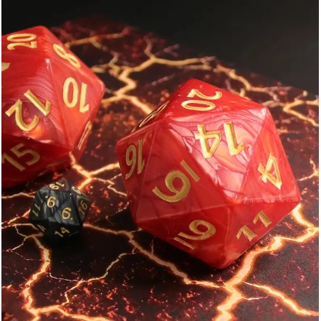 K20 - Jumbo Czerwona - perłowa 55mm  - Black Monk: Gry Fabularne (RPG)!