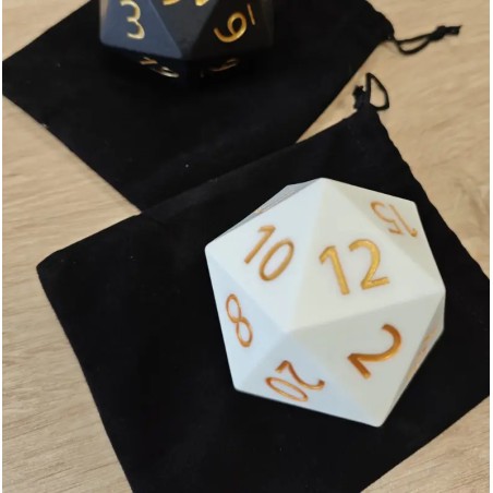 K20 - Jumbo Biała- matowa 55mm + woreczek - Black Monk: Gry Fabularne (RPG)!