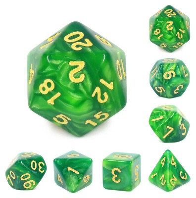 Zestaw Kości - Perłowe - Młode Liście Mandragory - Black Monk: Gry Fabularne (RPG)!