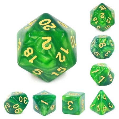 Zestaw Kości - Perłowe - Młode Liście Mandragory - Black Monk: Gry Fabularne (RPG)!