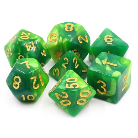 Zestaw Kości - Perłowe - Młode Liście Mandragory - Black Monk: Gry Fabularne (RPG)!