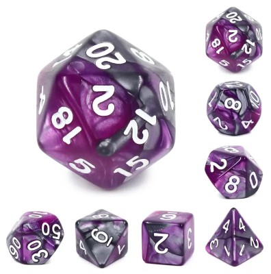 Zestaw Kości - Dwukolorowe - Kamień Mocy - Black Monk: Gry Fabularne (RPG)!