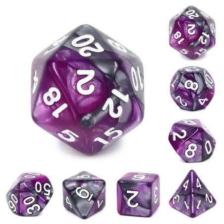 Zestaw Kości - Dwukolorowe - Kamień Mocy - Black Monk: Gry Fabularne (RPG)!