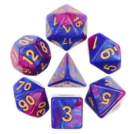 Zestaw Kości - Dwukolorowe - Bakłażan Chaosu - Black Monk: Gry Fabularne (RPG)!