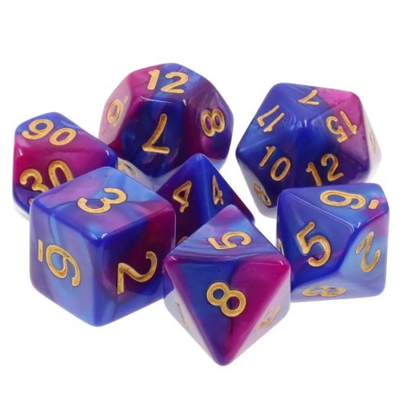 Zestaw Kości - Dwukolorowe - Bakłażan Chaosu - Black Monk: Gry Fabularne (RPG)!