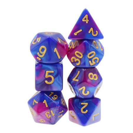 Zestaw Kości - Dwukolorowe - Bakłażan Chaosu - Black Monk: Gry Fabularne (RPG)!