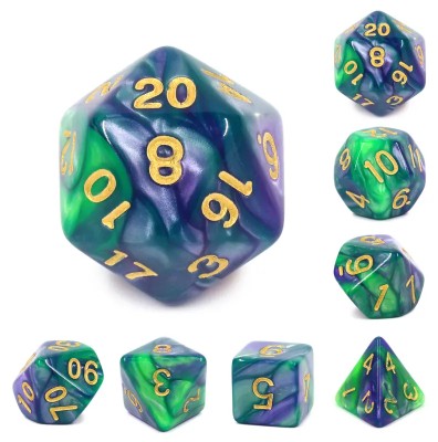 Zestaw Kości - Dwukolorowe - Wioska orków - Black Monk: Gry Fabularne (RPG)!