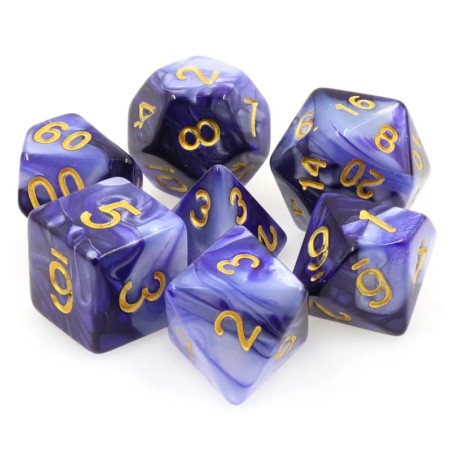 Zestaw Kości - Dwukolorowe - Wodna Wariacja - Black Monk: Gry Fabularne (RPG)!