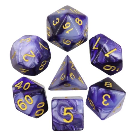 Zestaw Kości - Dwukolorowe - Wodna Wariacja - Black Monk: Gry Fabularne (RPG)!