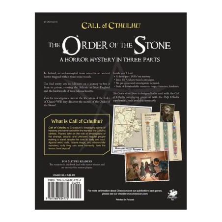 Call of Cthulhu: The Order of the Stone + PDF | Black Monk RPG
