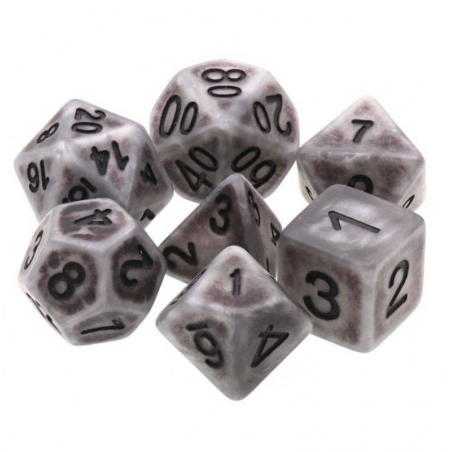 Zestaw Kości - Matowe retro - Antyczne Srebro - Black Monk: Gry Fabularne (RPG)!