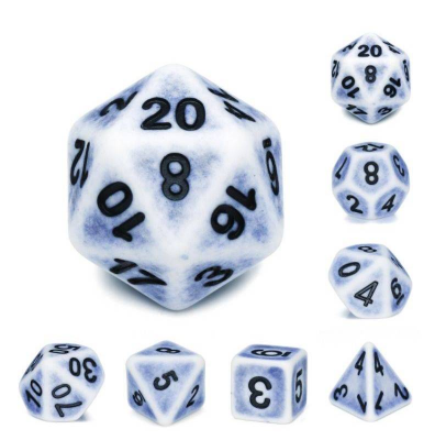 Zestaw Kości - Matowe retro - Brudny śnieg - Black Monk: Gry Fabularne (RPG)!