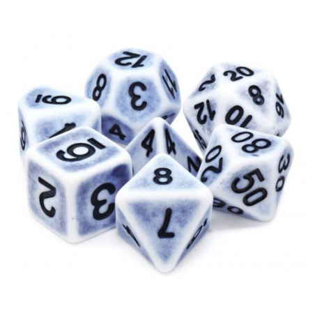 Zestaw Kości - Matowe retro - Brudny śnieg - Black Monk: Gry Fabularne (RPG)!