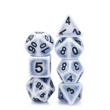 Zestaw Kości - Matowe retro - Brudny śnieg - Black Monk: Gry Fabularne (RPG)!