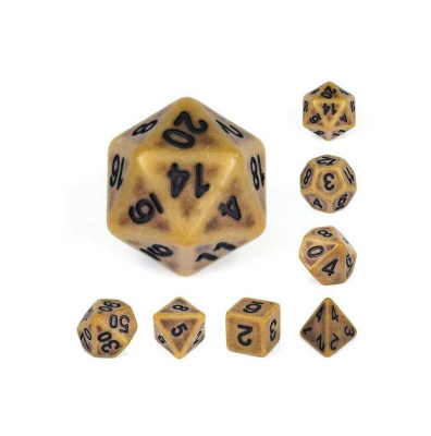 Zestaw Kości - Matowe retro - Zardzewiałe Złoto - Black Monk: Gry Fabularne (RPG)!