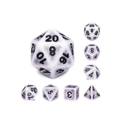 Zestaw Kości - Matowe retro - Grafitowy śnieg - Black Monk: Gry Fabularne (RPG)!