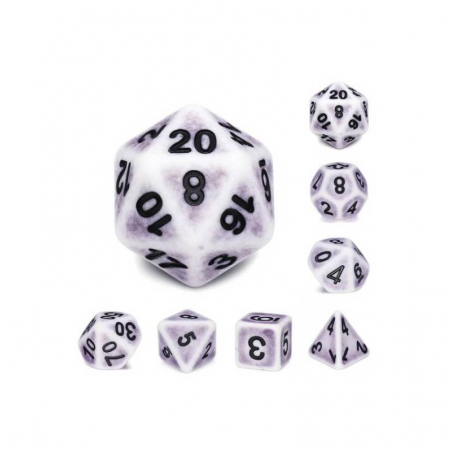 Zestaw Kości - Matowe retro - Grafitowy śnieg - Black Monk: Gry Fabularne (RPG)!