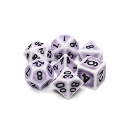 Zestaw Kości - Matowe retro - Grafitowy śnieg - Black Monk: Gry Fabularne (RPG)!