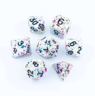 Zestaw Kości - Matowe nakrapiane - Akademickie Piegi - Black Monk: Gry Fabularne (RPG)!