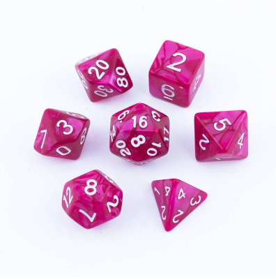 Zestaw Kości - Perłowe - Malinowy Władca - Black Monk: Gry Fabularne (RPG)!