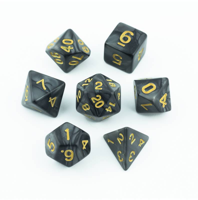 Zestaw Kości - Perłowe - Kamień Węgielny - Black Monk: Gry Fabularne (RPG)!