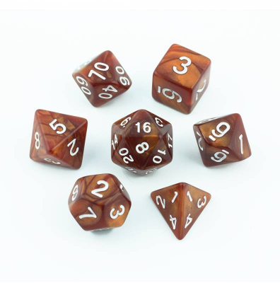 Zestaw Kości - Perłowe - Orzech Włoski - Black Monk: Gry Fabularne (RPG)!