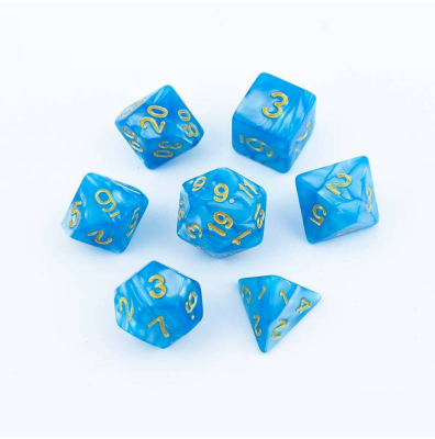 Zestaw Kości - Perłowe - Błękitna Laguna - Black Monk: Gry Fabularne (RPG)!