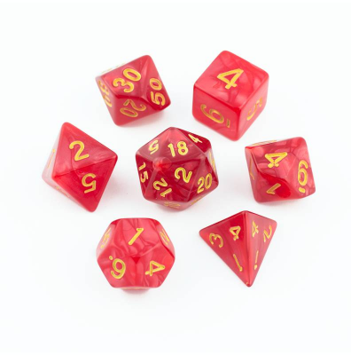 Zestaw Kości - Perłowe - Poziomkowa Frużelina - Black Monk: Gry Fabularne (RPG)!