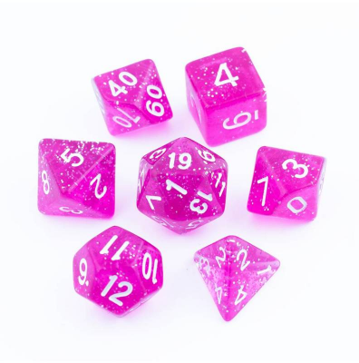 Zestaw Kości - Brokatowe - Różowe Konfetti - Black Monk: Gry Fabularne (RPG)!