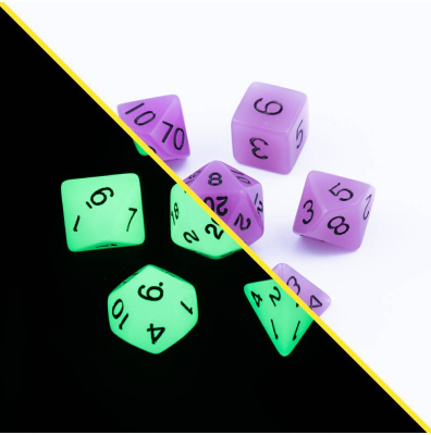 Zestaw Kości - Świecące - Magiczny Poblask - Black Monk: Gry Fabularne (RPG)!