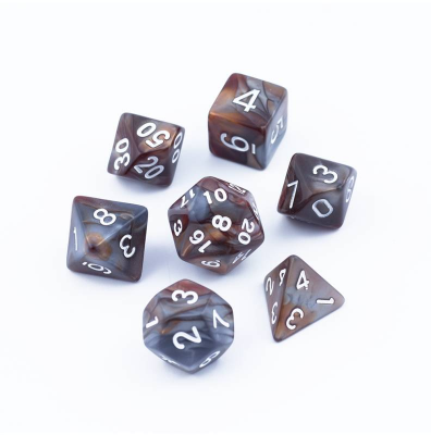 Zestaw Kości - Dwukolorowe - Kamienny Golem - Black Monk: Gry Fabularne (RPG)!