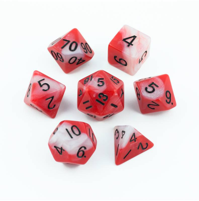 Zestaw Kości - Dwukolorowe - Mrożony Pomidor - Black Monk: Gry Fabularne (RPG)!