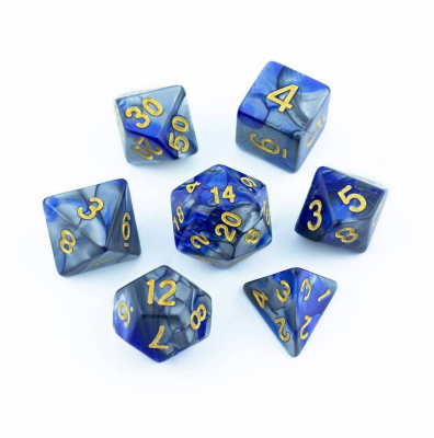 Zestaw Kości - Dwukolorowe - Atramentowa Rtęć - Black Monk: Gry Fabularne (RPG)!