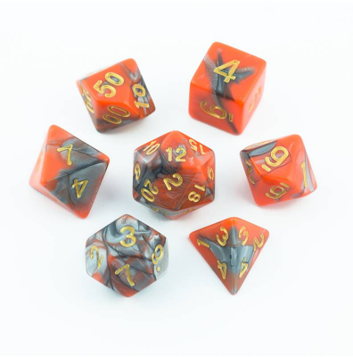 Zestaw Kości - Dwukolorowe - Przetopiony Ołów - Black Monk: Gry Fabularne (RPG)!