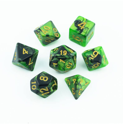 Zestaw Kości - Dwukolorowe - Brudny Goblin - Black Monk: Gry Fabularne (RPG)!