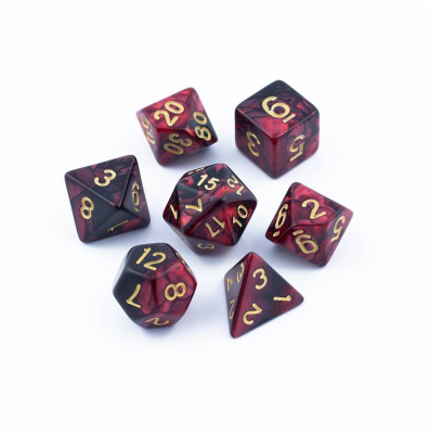 Zestaw Kości - Dwukolorowe - Klątwa Krwi - Black Monk: Gry Fabularne (RPG)!