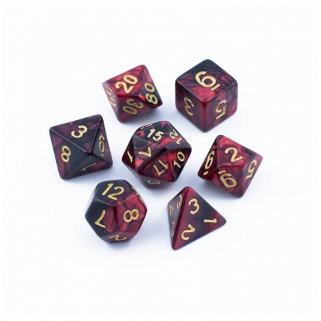 Zestaw Kości - Dwukolorowe - Klątwa Krwi - Black Monk: Gry Fabularne (RPG)!