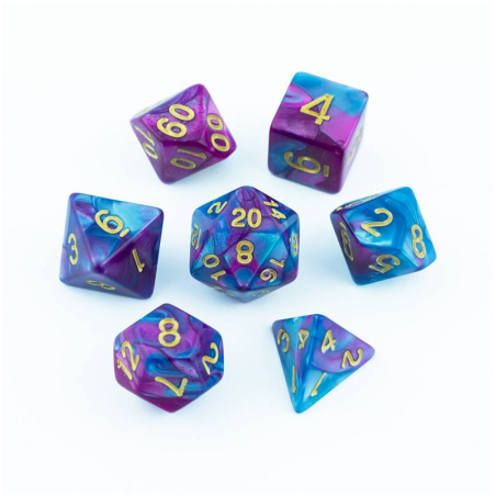Zestaw Kości - Dwukolorowe - Fantazja Czarodzieja - Black Monk: Gry Fabularne (RPG)!