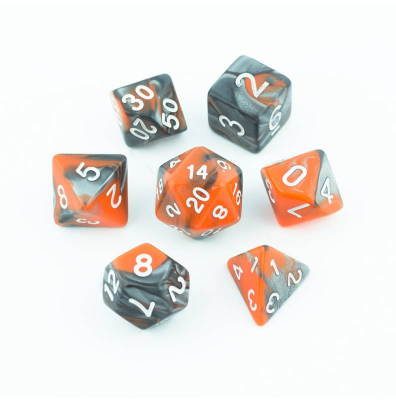 Zestaw Kości - Dwukolorowe - Rozżarzony Węgielek - Black Monk: Gry Fabularne (RPG)!