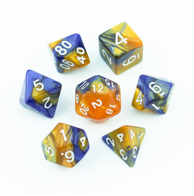 Zestaw Kości - Dwukolorowe - Morski Bursztyn - Black Monk: Gry Fabularne (RPG)!