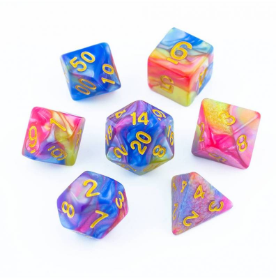 Zestaw Kości - Dwukolorowe - Skondensowana Kreatywność - Black Monk: Gry Fabularne (RPG)!