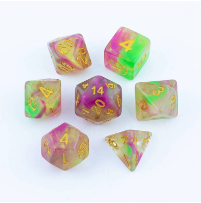 Zestaw Kości - Dwukolorowe - Smarki Czarodzieja - Black Monk: Gry Fabularne (RPG)!