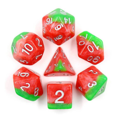 Zestaw Kości - Dwukolorowe - Sorbet Arbuzowy - Black Monk: Gry Fabularne (RPG)!